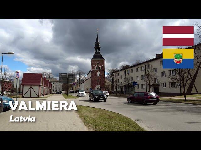 Valmiera, Latvia.  Walking in the city. 4K