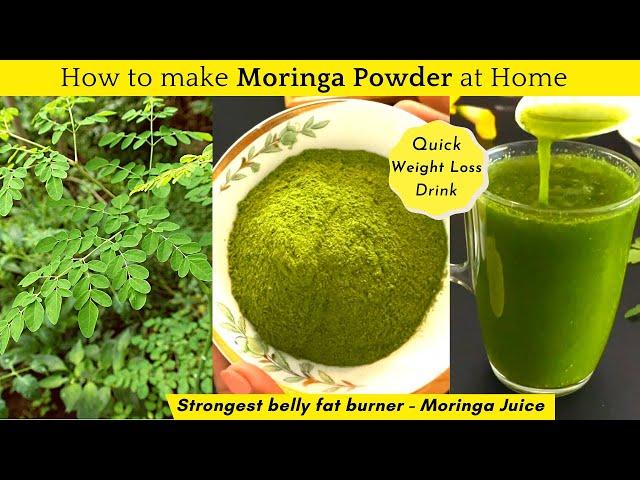 HOW TO MAKE MORINGA POWDER AT HOME | STRONGEST BELLY FAT BURNING DRINK | WEIGHT LOSS RECIPE | DETOX