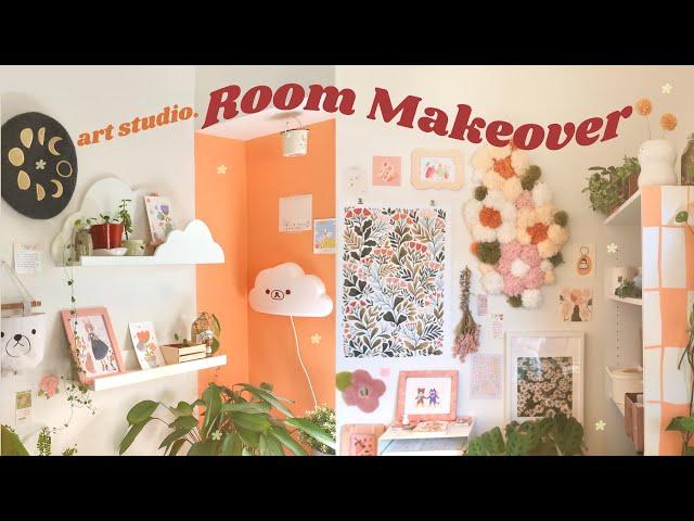 Art Studio Room Makeover + Tour!  Spring Cleaning, Painting, Cute DIY