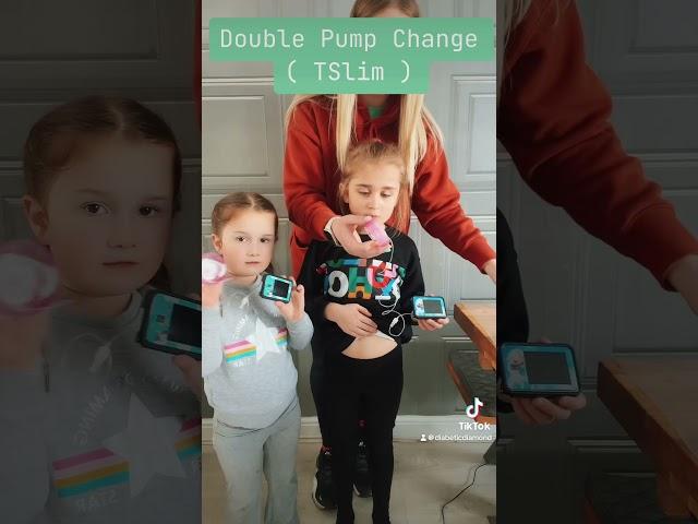 Double pump change with diabetic diamond sisters #diabeticdiamond #insulinpump #t1d #tiktlk #shorts