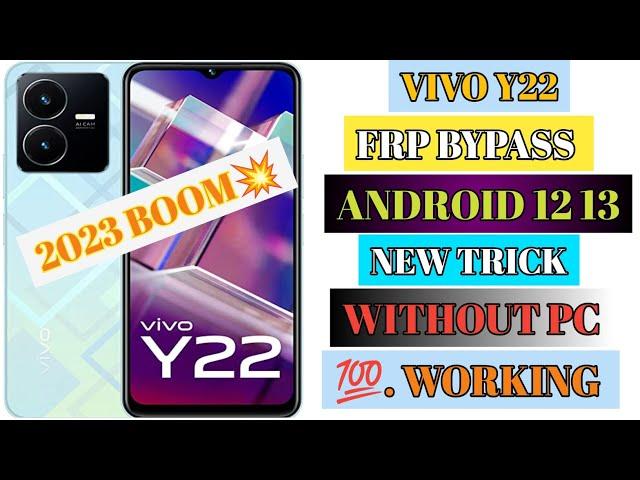 Vivo Y22 Frp Bypass Android 13 Update 2023 | Vivo Y22 Google Account Remove Android 12 | Frp Unlock