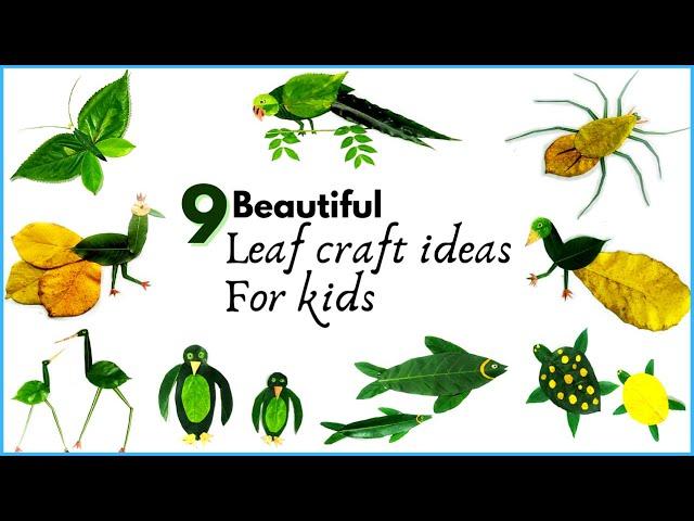 9 Beautiful leaf craft ideas  - Leaf Art | leaf craft ( leaves craft ) | leaf craft