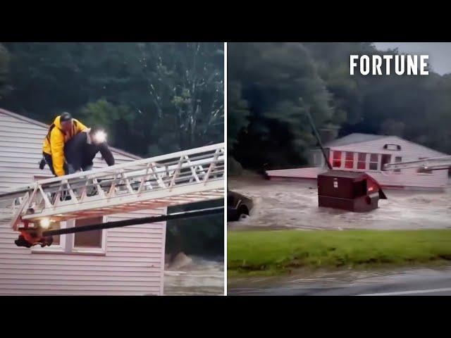 Firefighters Rescue 19 people From Torrential Flood