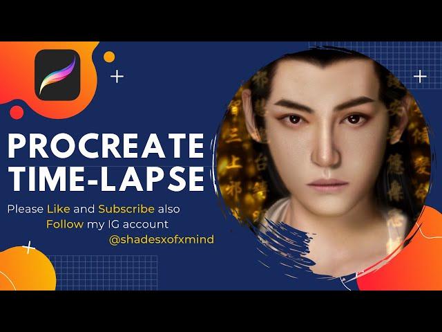 Procreate Painting Timelapse-The Yin-Yang Master: Dream of Eternity - Wang Duo 汪鐸 as He Shouyue 鶴守月