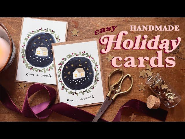 10th Annual Holiday Card Tutorial | Cozy Watercolor Winter Scene