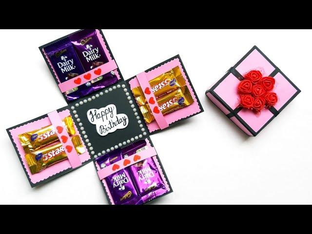 DIY Greeting Cards for Birthday / Chocolate explosion box tutorial / How to make Explosion Box