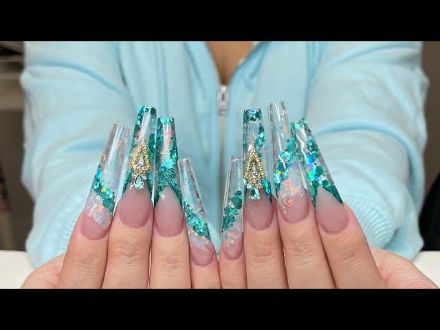 Acrylic Nails Tutorial | Encapsulated Glitter Design