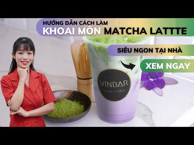Hướng Dẫn Cách Làm Công Thức Pha Chế Khoai Môn Matcha Latte, Taro Matcha Latte Recipe | Vinbar