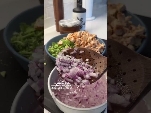 GARLICKY FETA BROCCOLI CHICKEN SALAD