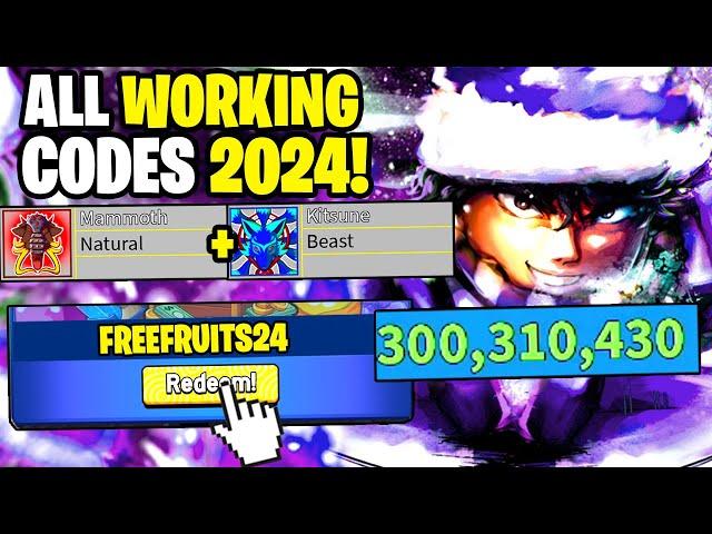 *NEW* ALL WORKING CODES FOR BLOX FRUITS IN 2024! ROBLOX BLOX FRUITS CODES