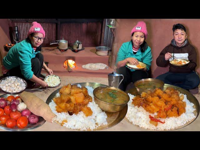 Darjeeling Village Cooking Food Chayotes Root Curry & Lentils With Rice||Nepali Village Life Style