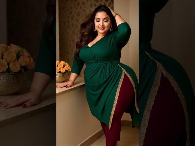 Plus size Dubai beautiful princess in green dress #plussize #princess #viralshort #shorts