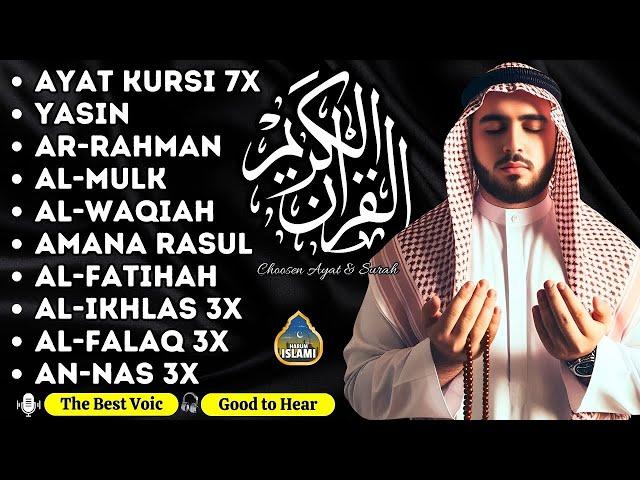 Peaceful Voice Ayat Kursi 7x, Surah Yasin, Ar Rahman, Waqiah, Al Mulk, Kahfi, Ikhlas, Falaq, An Nas