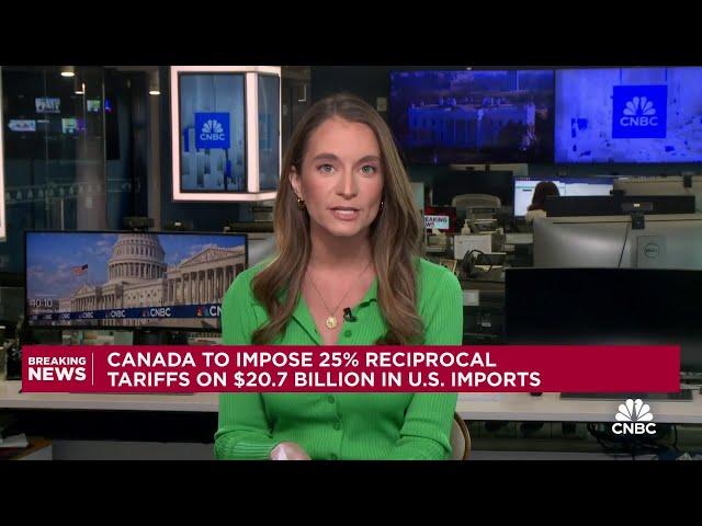 Canada to impose 25% reciprocal tariffs on $20.7 billion in U.S. imports