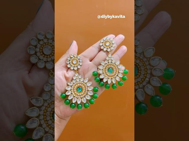 Trending Kundan Earrings#shorts #diycrafts #viralvideo #trending