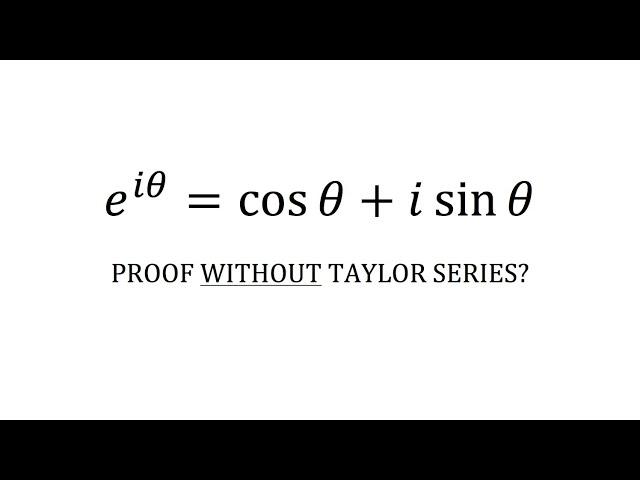 Proof of Euler's Formula Without Taylor Series