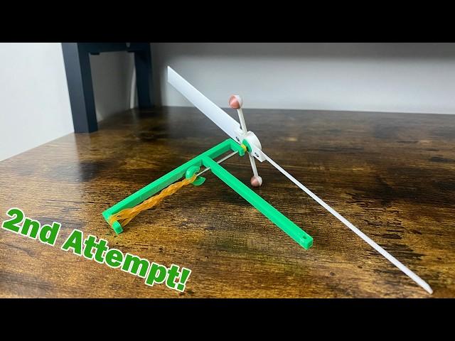 Rubber Band Helicopter Second Attempt