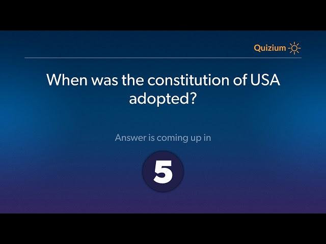 When was the constitution of USA adopted?   USA Quiz