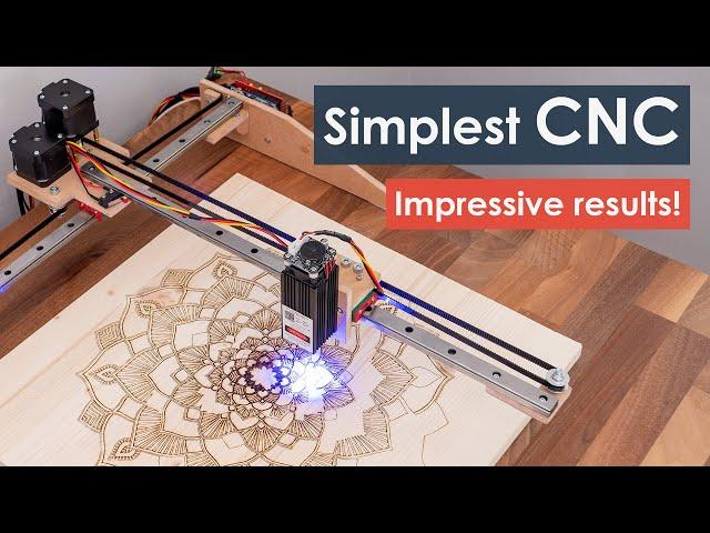 How I built the Simplest CNC Machine with minimum parts possible | DIY Laser Engraver