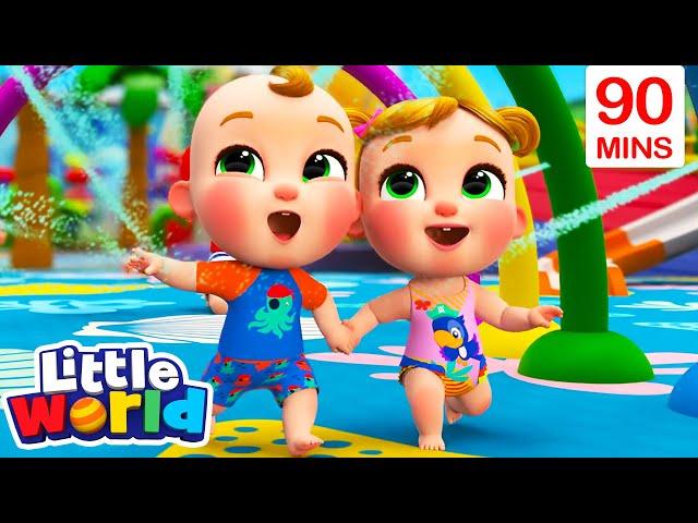 Running Through a Waterpark Splash Tunnel | Kids Songs & Nursery Rhymes by Little World