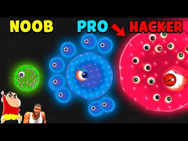 NOOB vs PRO vs HACKER in INSTA BLOB IO PLAYING with SHINCHAN and CHOP | AMAAN-T