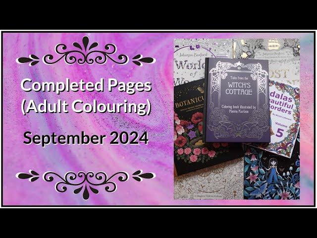 September 2024 Completed Pages (Adult Colouring Books and Downloads)