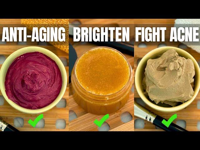 3 DIY Face Masks For Clear Glowing Skin, Anti Aging, Brightening, Fight Acne