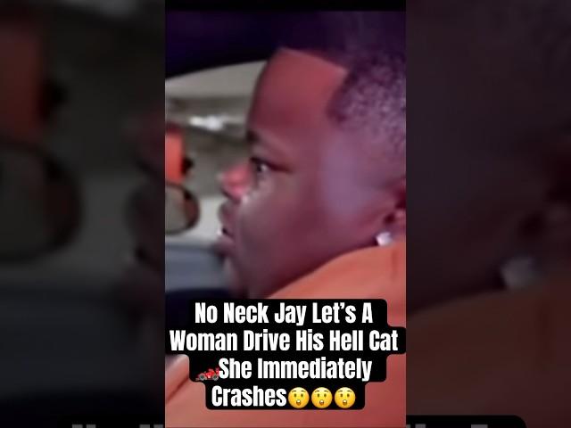 No Neck Jay Crashes HellCat ️ #funnymike #druski #yslwoody #cristianoronaldo #mrbeast #lamborghini