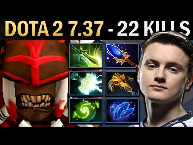 Bloodseeker Gameplay Miracle with 22 Kills and Mjolnir - Dota 2 7.37