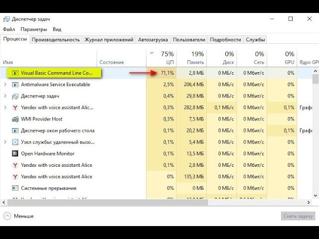 Visual Basic Command Line Compiler нагружает процессор [Решение]
