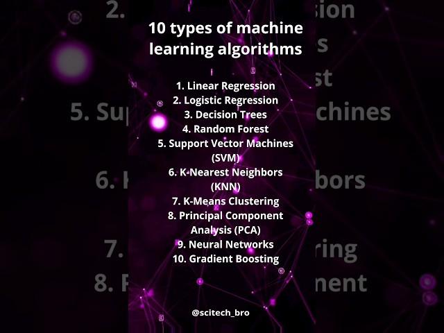 10 types of machine learning algorithms