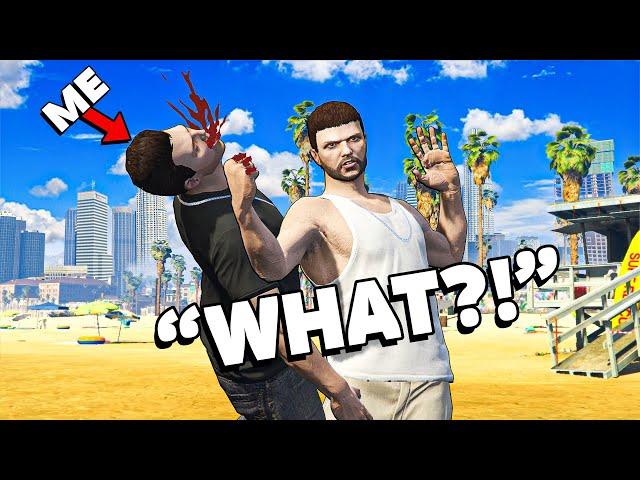 Forcing Players To Punch Me Then Reporting Them! (GTA RP TROLLING!)