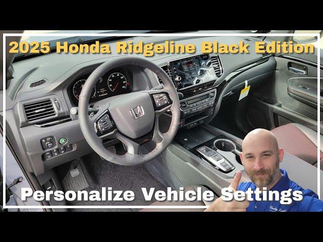 2025 Honda Ridgeline Black Edition Vehicle Settings