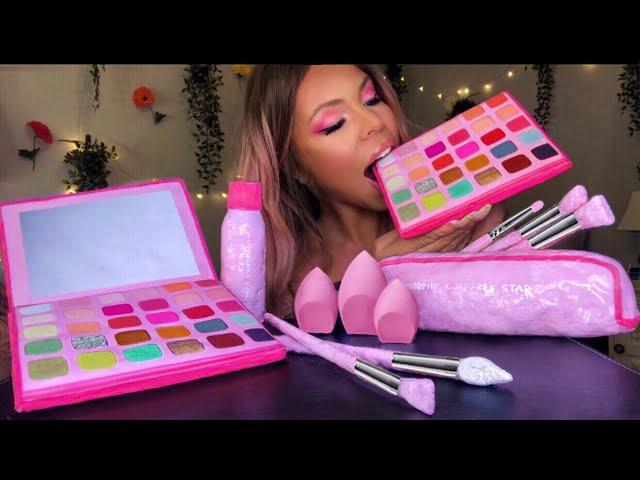 ASMR EDIBLE MORPHE X JEFFREE STAR ARTISTRY PALETTE, MAKEUP BRUSHES, BEAUTY BLENDER EATING SHOW 먹방