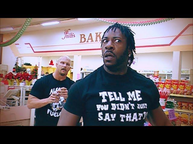 "Stone Cold" Steve Austin and Booker T brawl it out inside a grocery store