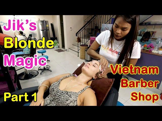 Vietnam Barber Shop Jik's Blonde Magic - Seoul Massage (Bangkok, Thailand) Part 1 ASMR