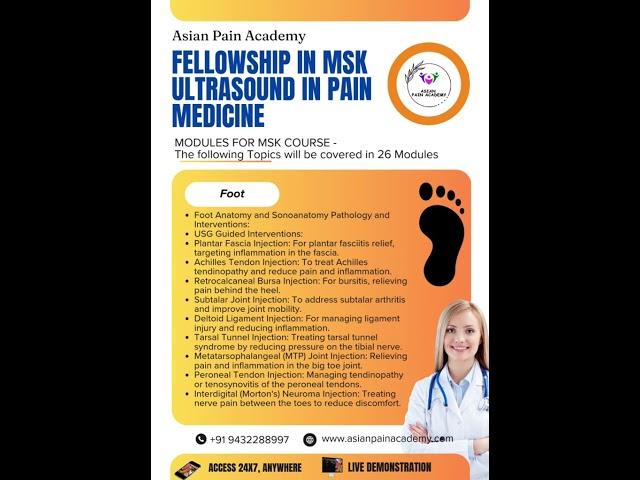 6-Month Fellowship in MSK Ultrasound in Pain Medicine  | Asian Pain Academy | Starts Oct 2024