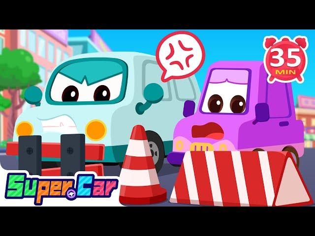 Who Is Blocking The Road? | Brave Police Car & Monster Car | Kids Cartoons & Kids Songs