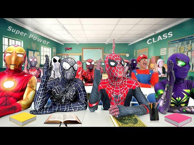 ( Season 1 ) What If ALL SuperHeroes In 1 Class ??? ( SpiderMan Bros , Irỏn Man , Deadpoo  , Venom )