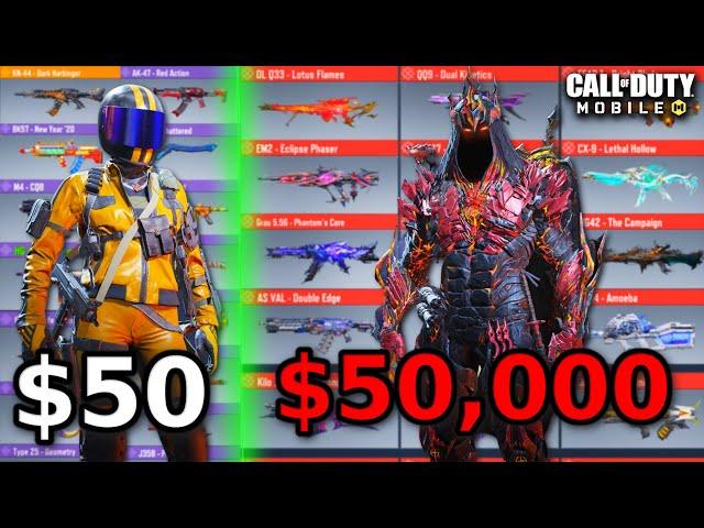 $50 vs $50,000 COD MOBILE ACCOUNT