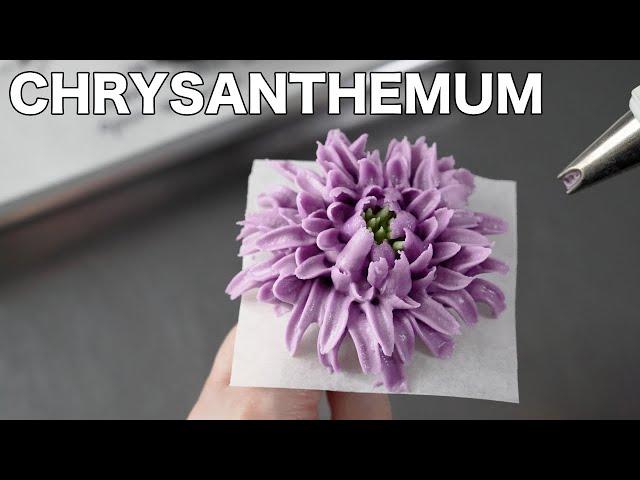 How to pipe Chrysanthemum  [ Cake Decorating For Beginners ]