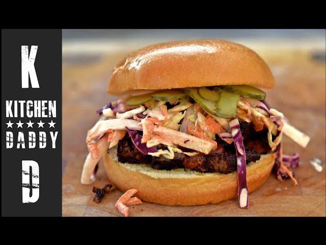 Smoked Brisket, BBQ Sauce & Slaw, Sandwich | Kitchen Daddy