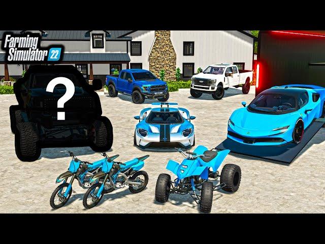 CLEANING OUT BROTHER'S MANSION! (LIFTED TRUCKS + SUPERCARS) | Farming Simulator 22