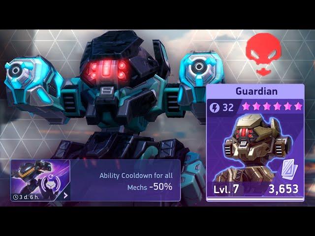 Guardian Railgun Overload: -50% CD Modifier | Mech Arena