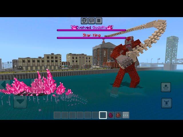 Evolved Godzilla vs Skar King in Minecraft PE