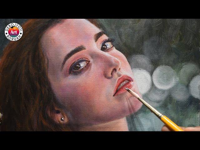 How to Paint Fair Skin tone | Portrait Painting with Acrylic by Debojyoti Boruah