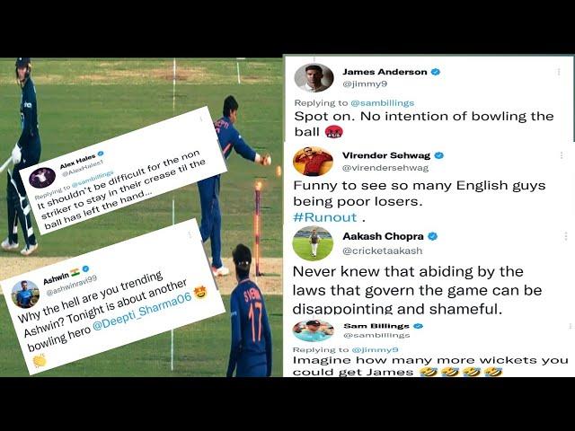 Ashwin, Jimmy Anderson, Virendra Shewag Reaction on Deepti Mankading vs England | indw vs Engw