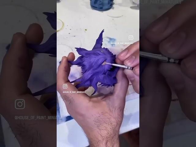 Kaiju Gengar Model Painting Mayhem  #shorts #pokemon #gengar #painting #art #miniaturepainting