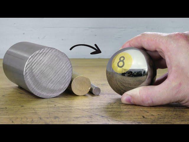 I make an ''8 Ball'' out of solid Stainless Steel and Brass