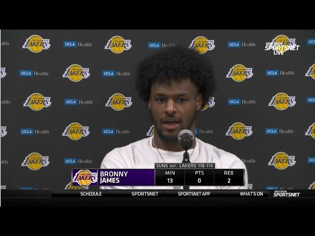 Postgame Interview | Bronny James says when he was playing with his dad in Lakers loss to Suns